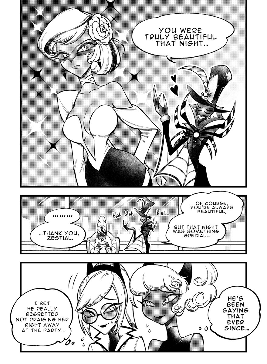 popi_ip0's tweet image. 言いそびれたの後悔してたらいいなって…☺
I kinda hope he regrets not praising her right away…  

#HazbinHotelZestial #HazbinHotelCamilla