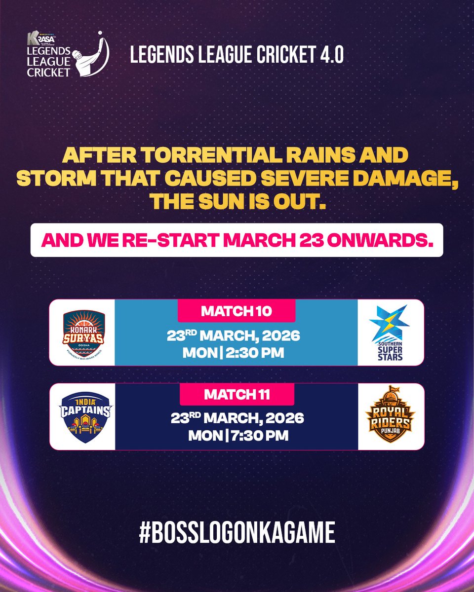 Legends League Cricket tweet media