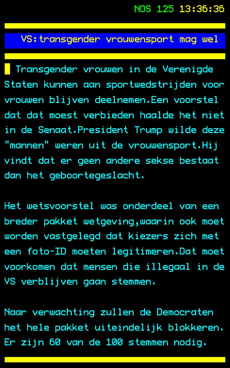 Desinformatie van de @nos natuurlijk, want in veel staten is het gewoon verboden dat transidentificerende mannen deelnemen aan de vrouwensport. Het is slechts niet afgedwongen op federaal niveau.