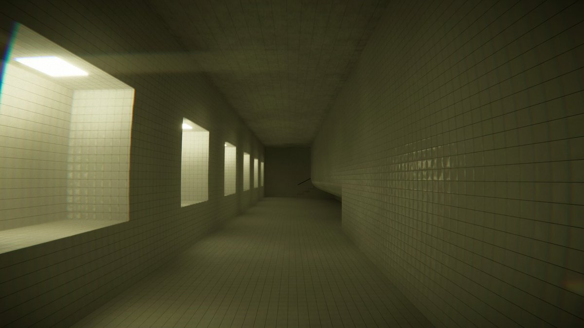 chile_jh's tweet photo. 「POOLS」
話題になったのは数年前だけどやっとプレイできた。
誰もいない無機質な建物の中歩くだけなんだけどそれがいい。ゾクゾクします。 https://t.co/glcSGomCOg