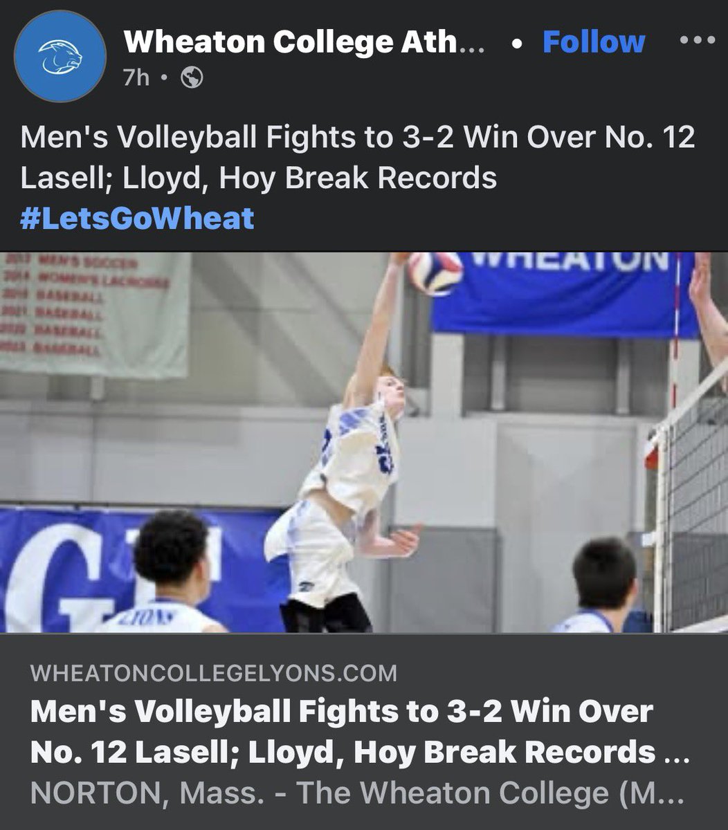 Wheaton College (MA) Men's Volleyball tweet media