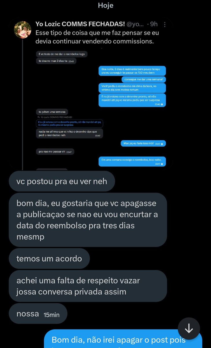 Yo Lozic COMMS FECHADAS! tweet media
