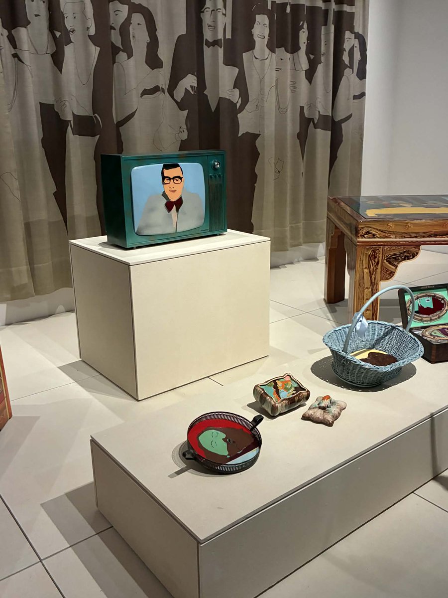CollettWriter's tweet photo. Beatriz Gonzalez at the Barbican is SUCH a great show - a whole lifetime's work from this Colombian innovator, whose subjects included state &amp; criminal violence, media, politics &amp; 'the West', featuring artworks on all kinds of domestic surfaces. Fascinating &amp; highly recommended! https://t.co/SRBedcCFG6