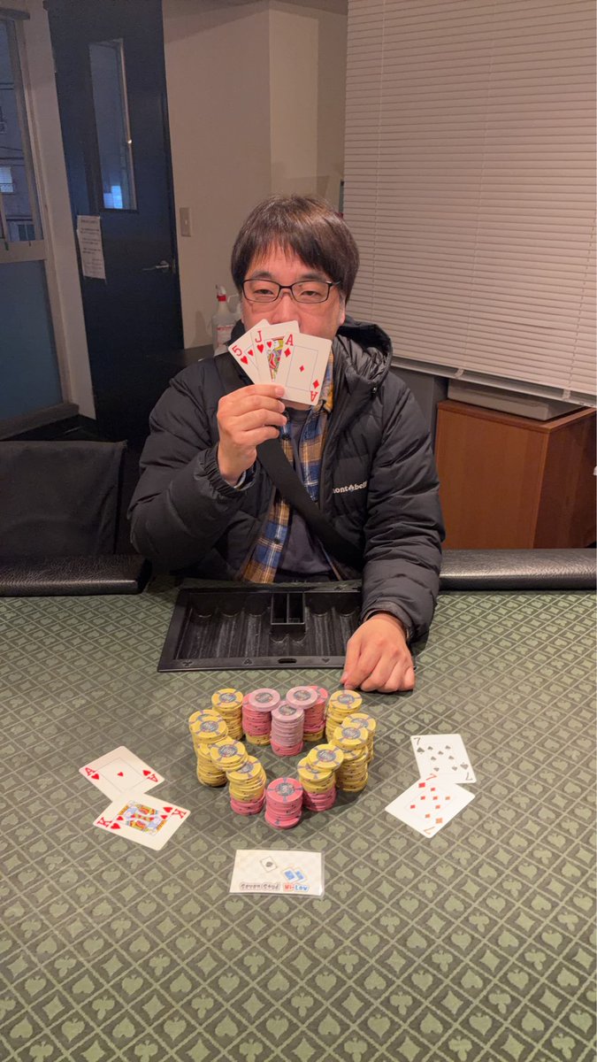 ChipandChair's tweet photo. 3/22(日)Chip &amp; Chair 26/3 
Super Triple Stud(Super Stud , Super Razz , Super Stud8)

優勝はカミイチさんでした！
おめでとうございます！

準優勝はかっぱさん。
3位は七味さんでした。 https://t.co/CB4ho3VMvt