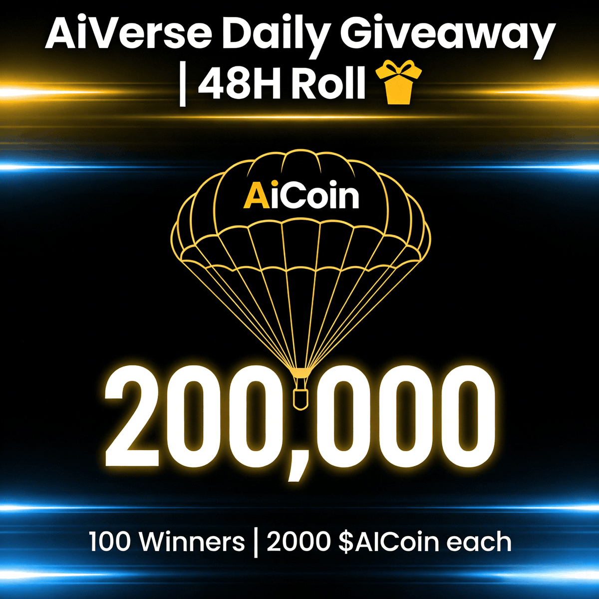 AiVerseWeb3's tweet photo. 🔥 AiVerse 48H Mega Airdrop 🔥
200,000 $AiCoin FREE!
100 Winners | 2000 $AICoin each 🤑
 
✅ Follow @AiVerseWeb3 & @AiVerseNews
✅ Retweet + Tag 3 friends
✅ Comment your EVM wallet
 
⏰ Winners in 48H!
 
🚀 Extra FREE Rewards:
🔹 Daily check-in → 20 AIHash
🔹 Stake → Mine $AICoin
🔹 Create MPC Wallet → 1000 $AICoin
🔹 Join Telegram → 5000 $AICoin
 
👉 Register: https://t.co/LDYVal6ADJ
👉 Telegram: https://t.co/UFT6eejuDQ
 
Follow us for the next big airdrop!
 
#AiVerse #AICoin #Airdrop