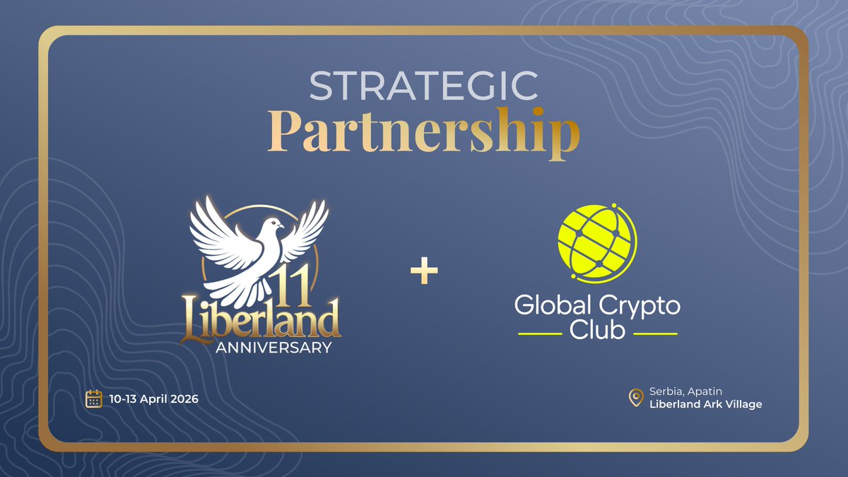 We are excited to announce <a href="/globalcryptoclb/">Global Crypto Club</a> as an official partner for the 11th Liberland Anniversary!

Join us in Serbia (April 10-13) to connect with founders, investors, policy makers &amp; builders from Web3, emerging tech, governance &amp; libertarian ecosystems.

Want to join the
