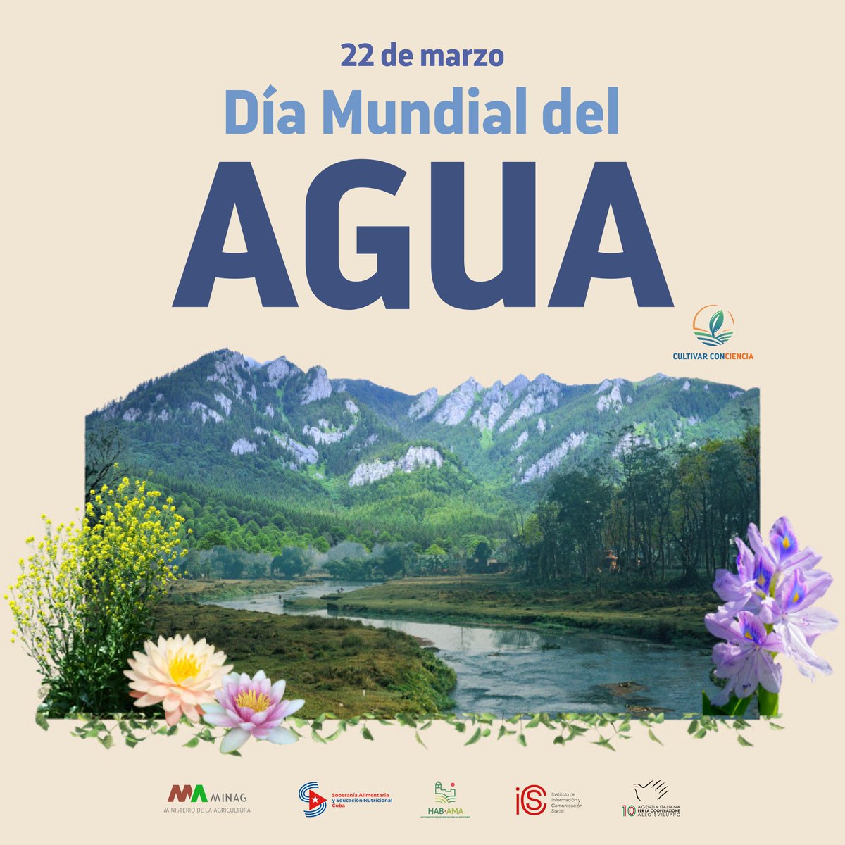 CultivaCiencia's tweet photo. El agua constituye un recurso vital para la producción agrícola y la sostenibilidad ambiental. 
🔸Su gestión responsable permite garantizar la seguridad alimentaria, optimizar el uso de los recursos naturales y proteger los ecosistemas. 🌱💧🏞️
#Cuba #SoberaníaAlimentaria https://t.co/FfBk7Qrcfv
