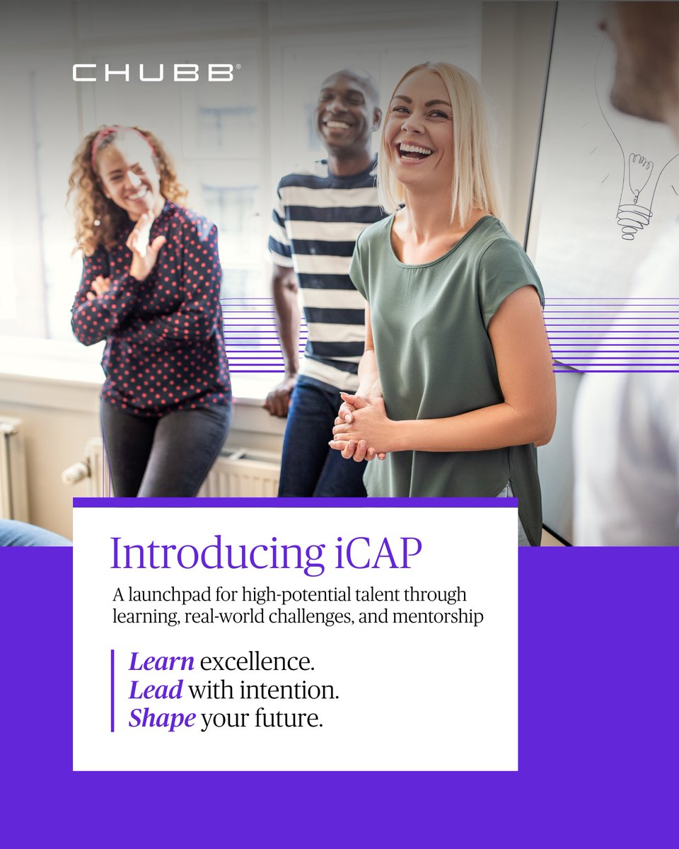 msfergie71's tweet photo. Chubb has launched the International Chubb Associate Program (iCAP), our flagship early career track for developing high-potential talent.

Learn more about this two-year journey designed to build skills and grow the next generation of insurance leaders: https://t.co/IWPFIKj2AS https://t.co/7gbmEF4vHS