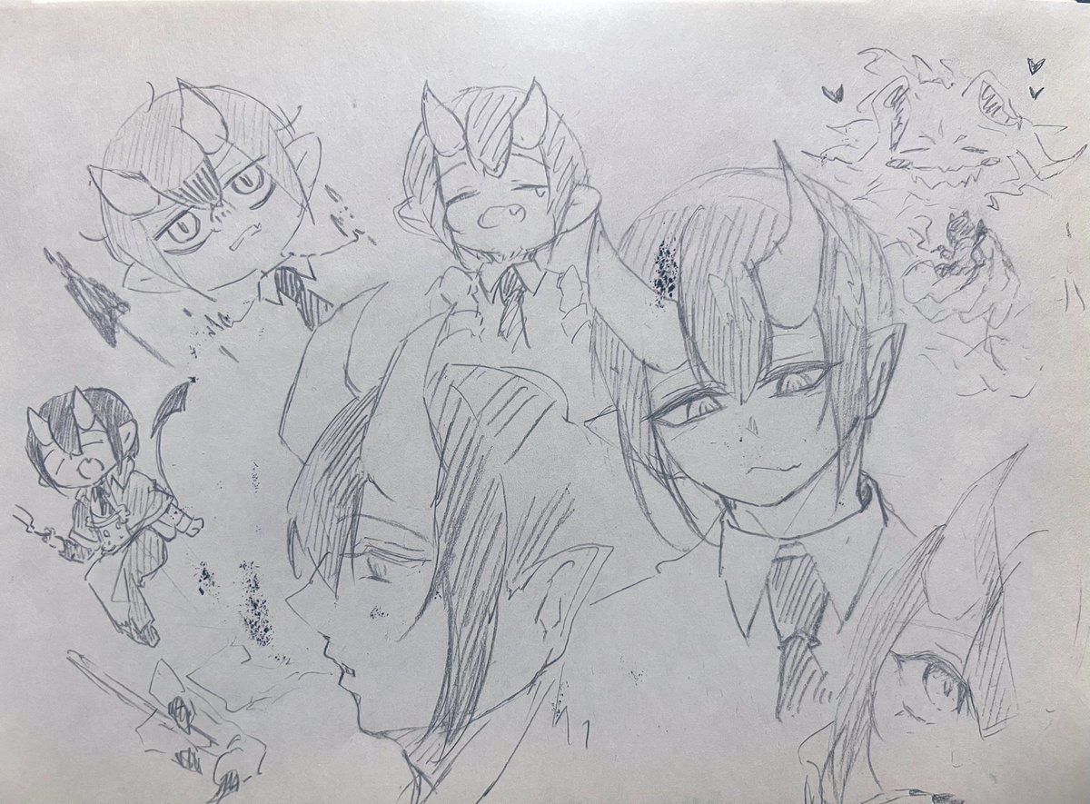 こんなの書きたいな〜〜な描き出し途中の魔フィeit と悪魔eit と上げたか分からないeit ……