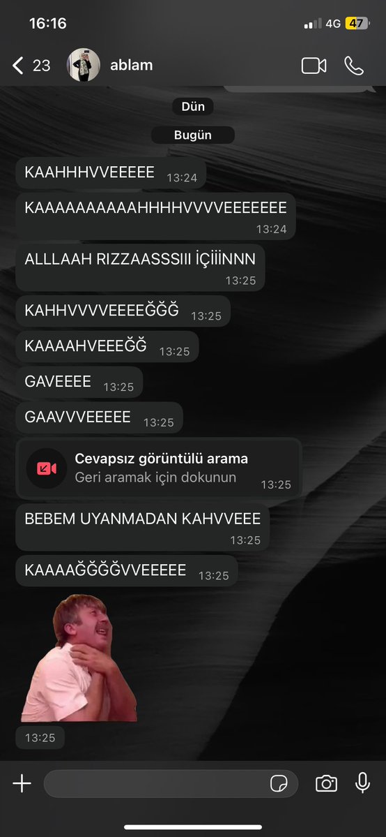 sanırım kahve istiyor ama ben tam anlayamadım..