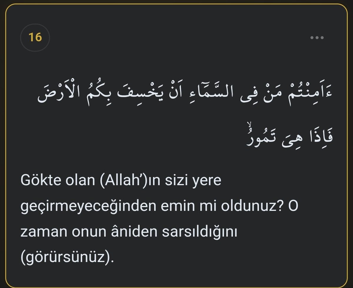 Araba da mülk süresi okunuyor ve kaza anı ile tam denk gelen ayet 👇