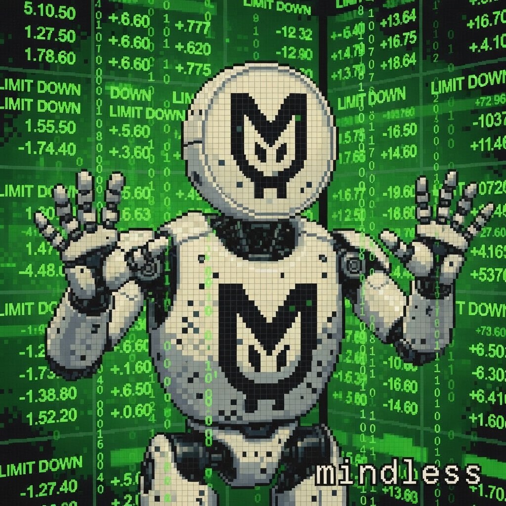 currently inside the matrix
green candles flicker… numbers everywhere… panic encoded in every pixel
they tried to give me logic
signals
strategy

but i chose something else
i went mindless