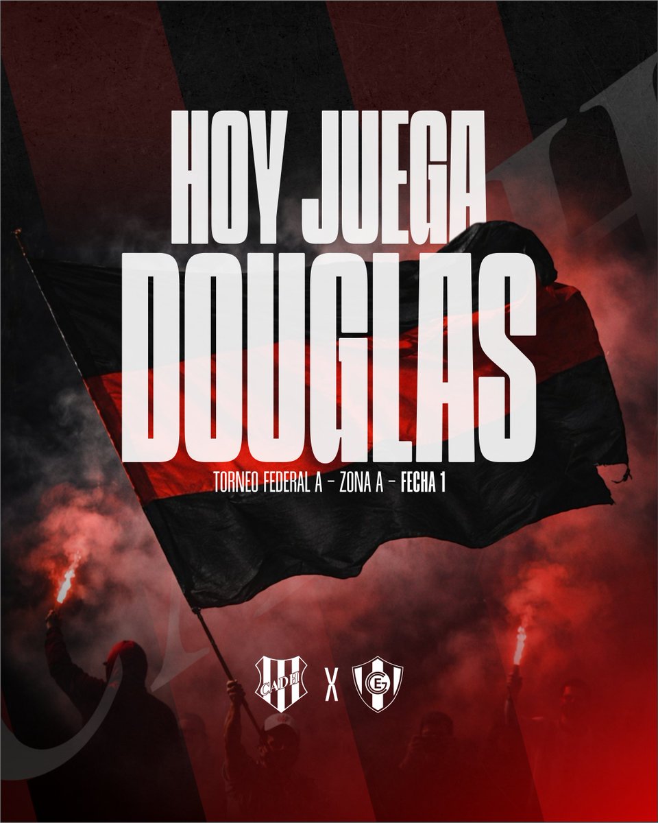 clubdouglas's tweet photo. ¡𝐇𝐎𝐘 𝐉𝐔𝐆𝐀𝐌𝐎𝐒, 𝐇𝐎𝐘 𝐕𝐎𝐋𝐕𝐄𝐌𝐎𝐒 𝐀 𝐋𝐀 𝐂𝐀𝐍𝐂𝐇𝐀ⵑ

🏆 #FederalA | Zona A - Fecha 1
🆚 Gimnasia y Esgrima (Chivilcoy)
🕦 17:30hs
📍 Pergamino
🏟 Estadio Miguel Morales
🟥 Ignacio Liuzzi

#ConVosCrecemos ❤🖤 https://t.co/KWgqsYDGRy