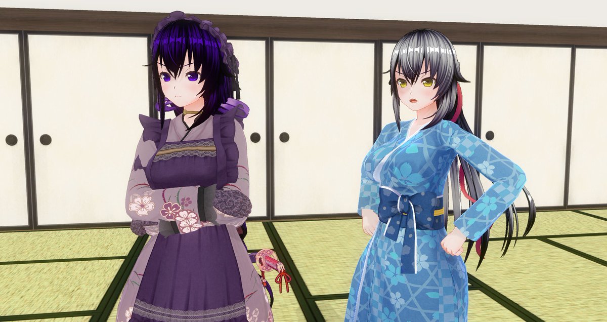 #cm3d版深夜の真剣エディット60分一本勝負
#COM3D2 
本日のお題｢濡れ透け 黒髪 怒り顔」より「黒髪・怒り顔」になります。
ぬ、濡れ透けは自分の環境だと出来ない表現だったので、二つに。
怒っている子と「お前には言われたく無い」と拗ねる子供みたいに顔背ける子、な感じに撮影しました。