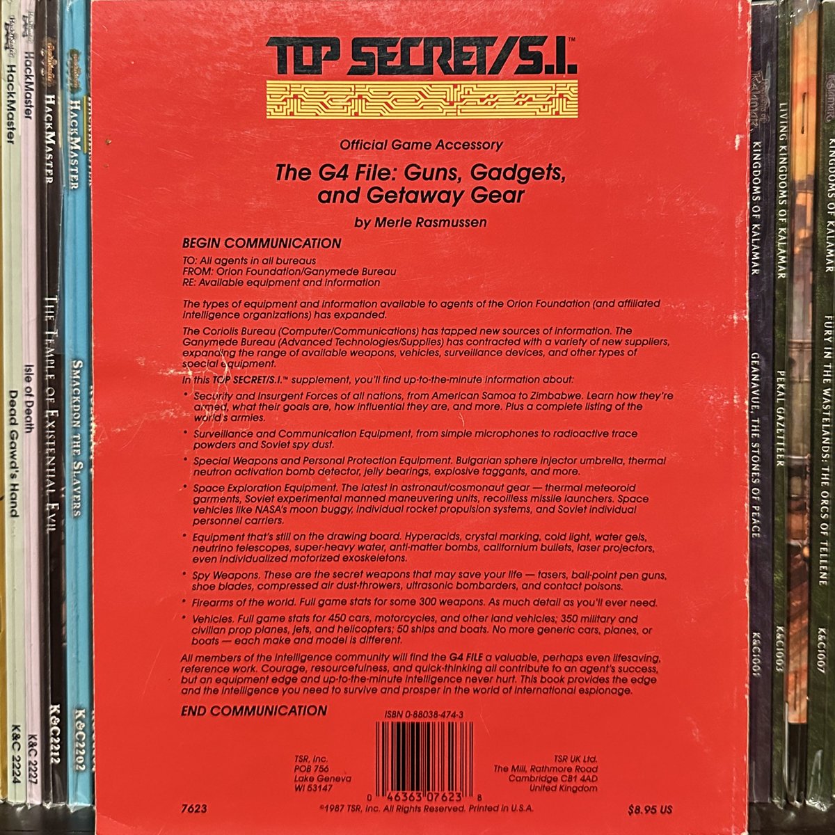 dnd__daily's tweet image. TSAC1 G4 File: Guns, Gadgets, and Getaway Gear (1987) #DnD #TopSecret #TTRPG