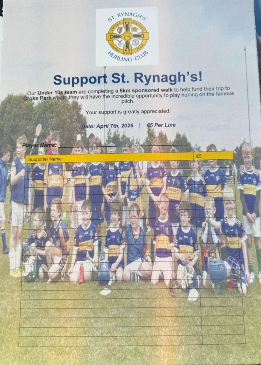 St Rynagh's Hurling Support our U10 St. Rynaghโs hurlers! ๐๐ Our fantastic U10 team are ...