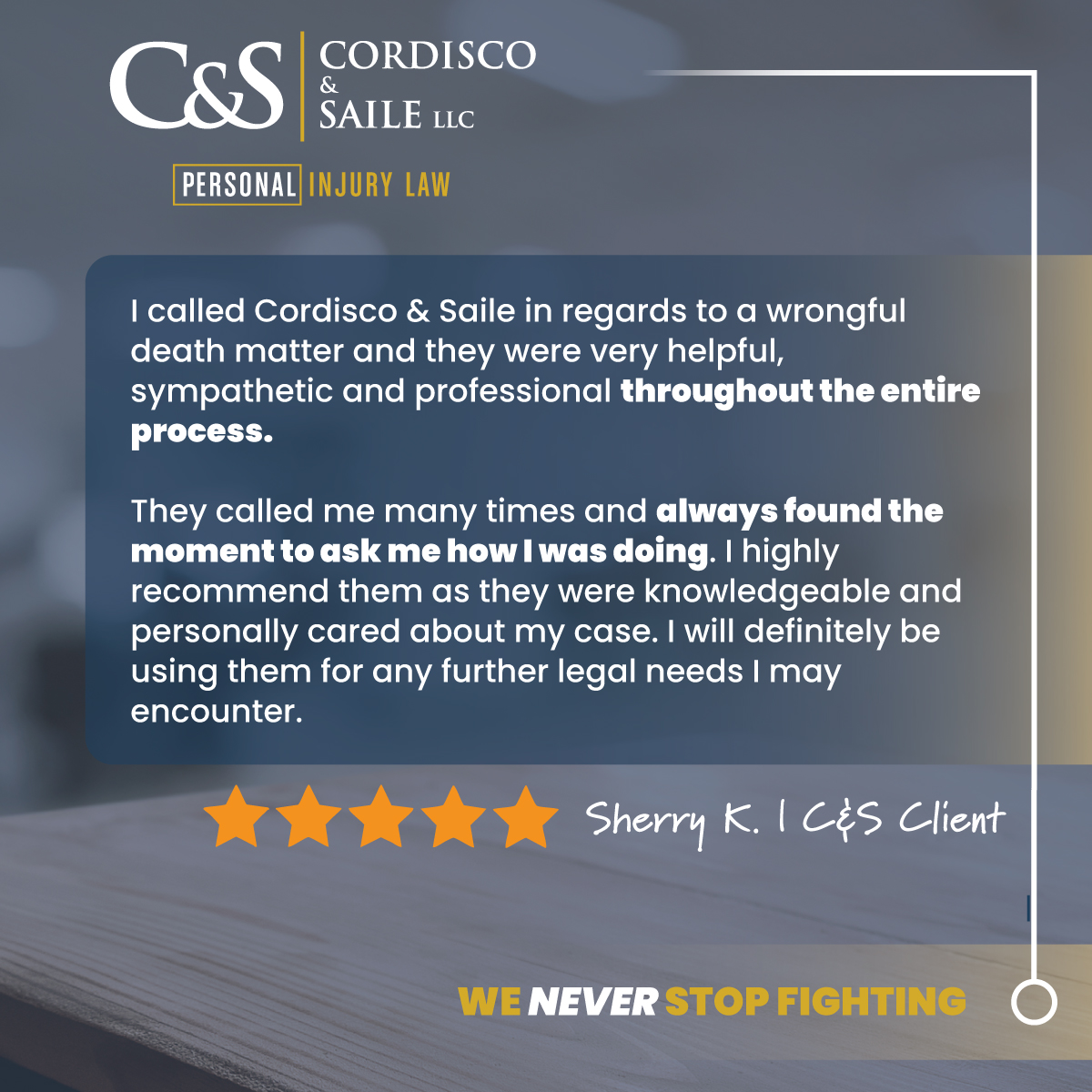 cordiscosaile's tweet photo. At Cordisco & Saile, "people" always come first.
#WeNeverStopFighting https://t.co/usAmV7xyiz