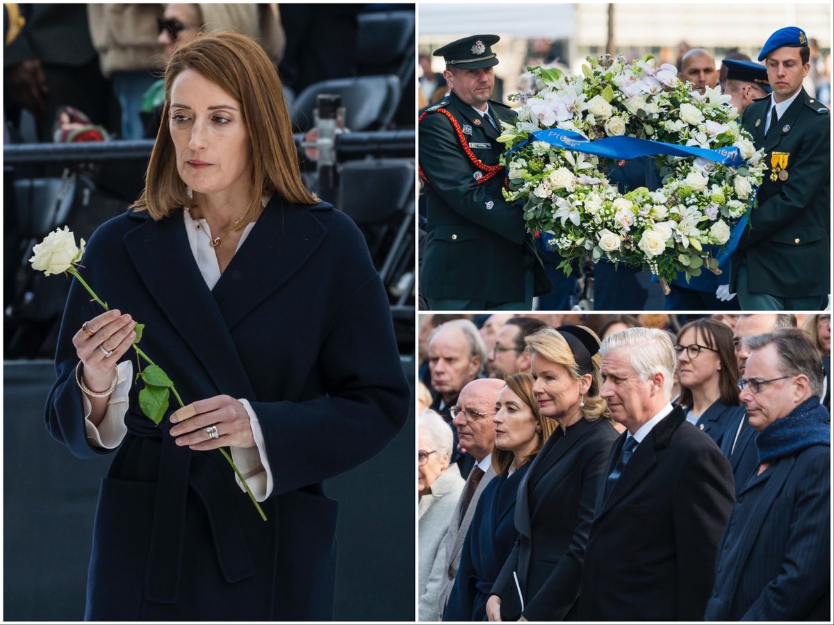 EP_President's tweet photo. Dix ans après les attentats de Bruxelles, le souvenir reste vif.

J’ai été émue de me joindre à Leurs Majestés le Roi Philippe et la Reine Mathilde, au Premier ministre @Bart_DeWever, ainsi qu’aux familles des victimes pour rendre hommage à ceux qui ont perdu la vie et à tous ceux dont l’existence a été à jamais bouleversée.

Entendre leurs témoignages d’amour, de perte et de courage extraordinaire nous rappelle que, même dans nos moments les plus sombres, la dignité et la force rayonnent.

L’Europe se souvient.