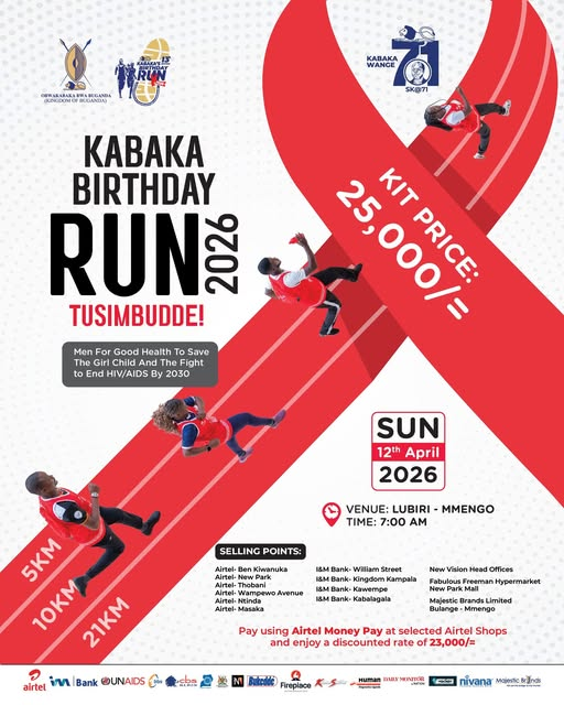 UKBuganda's tweet photo. The wait is over! Kits for the #KabakaBirthdayRun2026 are now available at Bulange-Mengo and all Airtel shops.

Join the race to end HIV/AIDS by 2030. Let’s run for health, for heritage, and for the King!

Grab your kit today for UGX 25,000. #WorldWaterDay #EndAIDS2030 #Buganda https://t.co/vLAgjVzZJX