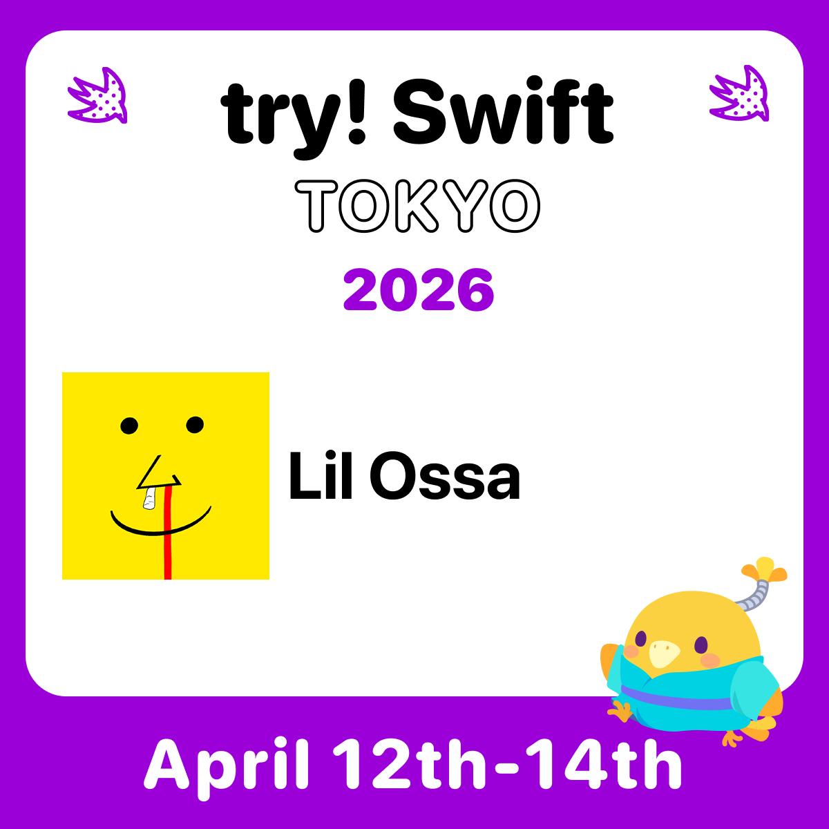 tryswiftconf's tweet image. Lil Ossa さんをご紹介！

@littleossa は iOS エンジニアであり、ブレイクダンサーとしても活動🕺。2007年の世界大会で準優勝した実績を持ち、ダンスとiOS開発の両面からユニークな経験を発信しています。
#tryswift #iosdev #swiftlang