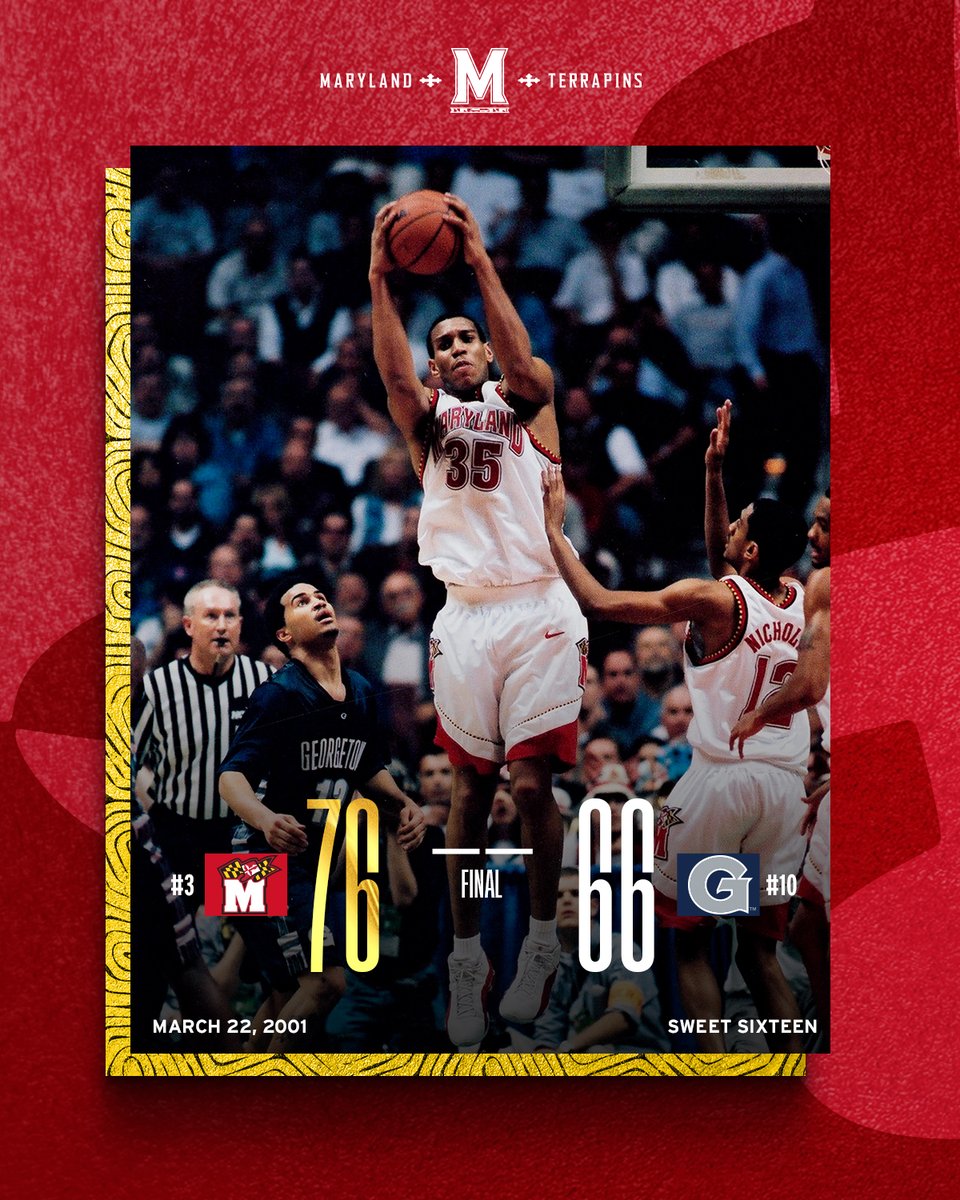 TerrapinHoops's tweet image. 25 years ago today: The Terps punched their ticket to the program’s third Elite Eight with a 76–66 win over Georgetown.

#TerpMoments 🐢