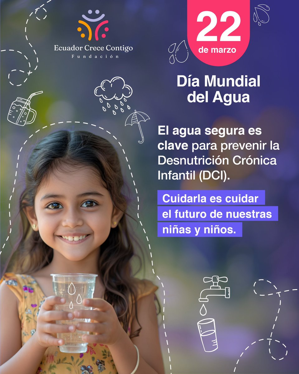 En el Día Mundial del Agua, recordamos que el acceso al agua segura es una herramienta clave en la lucha contra la DCI.

Cuando se garantiza este derecho:
✔️ Se reducen enfermedades
✔️ Mejora la absorción de nutrientes
✔️ Se fortalece el desarrollo infantil