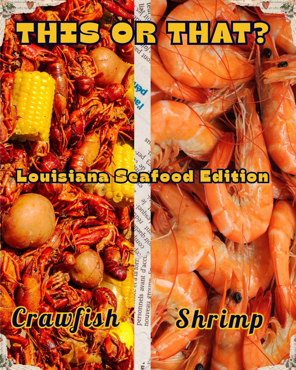 Hi_Nabor's tweet photo. 🦞 THIS OR THAT? 🍤
Louisiana Seafood Edition!

Are you team Crawfish or team Shrimp?! 🤔🔥
Sound off in the comments and tell us why—don’t hold back! 👇

Bonus question: How are you cooking it? 👀 https://t.co/verkKs7P2K