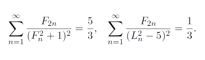 Fibonacci_fun's tweet photo. Fibonacci Quart. Problem B-1181 and B-1276 by H.O. https://t.co/E6JyDTFZxK