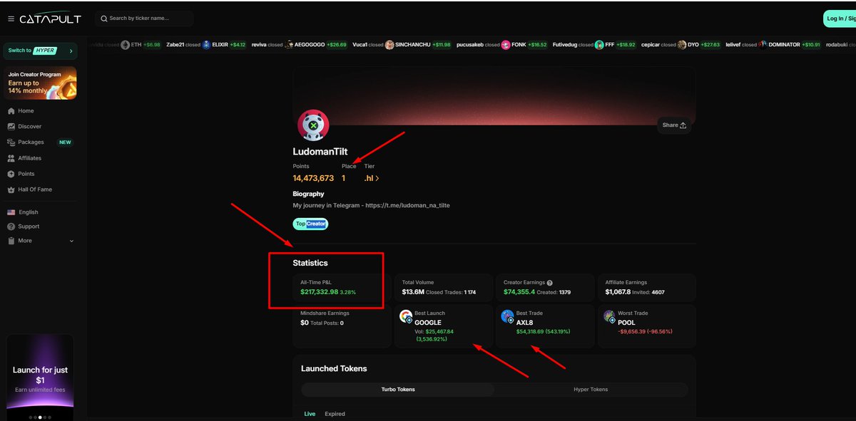 CruptoTeam's tweet photo. +$217,000 in 1 month from my memecoin creations! I took 1st place on the traders' site! All my new coins are on Telegram!                                                                              #CryptoTools #CryptoPlatform #DigitalAssets #Blockchain #Web3 https://t.co/JQgRHDqRf1