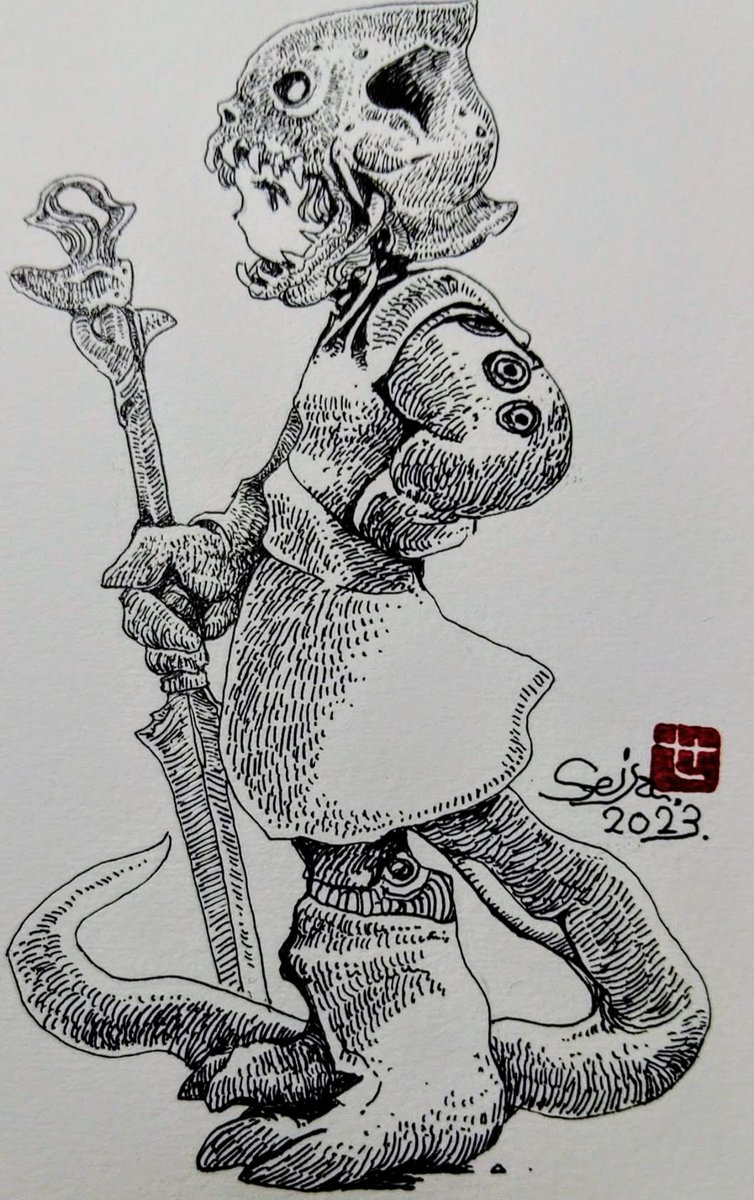 イマムラセイヤ ペン画 tweet media