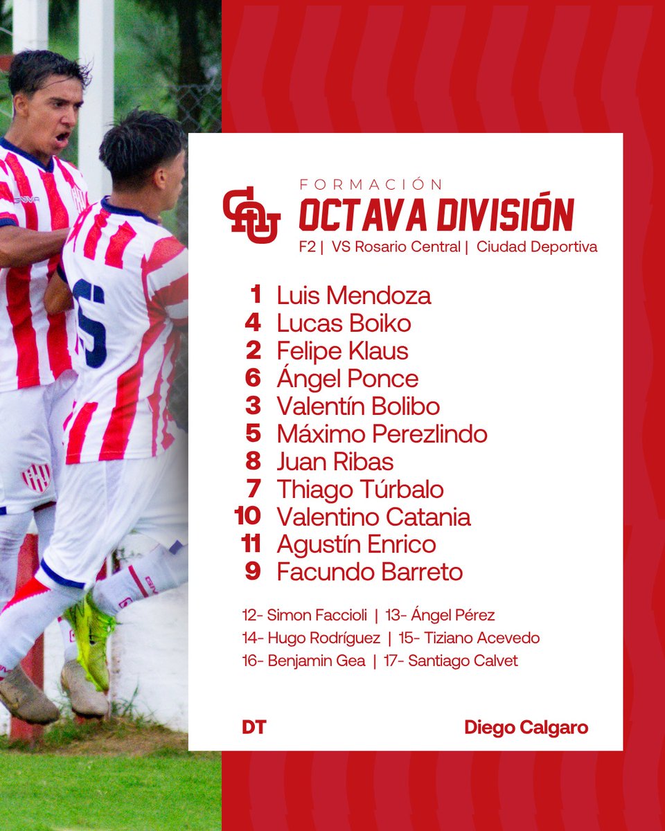 clubaunion's tweet image. #JuvenilesLPF  ⚽

🔜 Se vienen los segundos encuentros de la jornada contra #RosarioCentral. Así forman la #octava y la #quinta