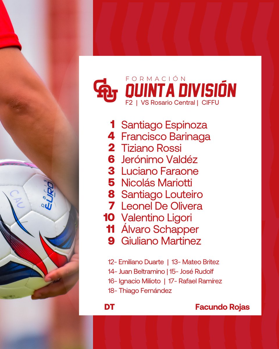 clubaunion's tweet image. #JuvenilesLPF  ⚽

🔜 Se vienen los segundos encuentros de la jornada contra #RosarioCentral. Así forman la #octava y la #quinta