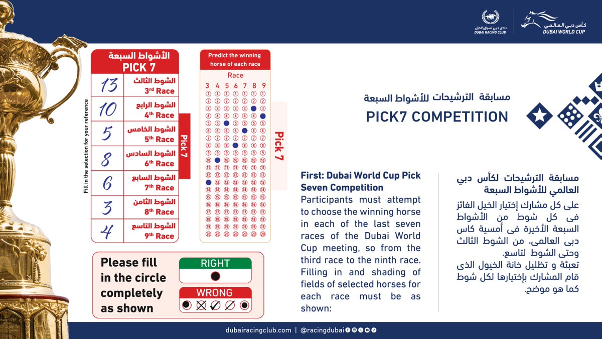 RacingDubai's tweet photo. Heading to #DWC26?
Well, there's an additional AED385k reasons for you! πΈ
Our #Pick7 competition details π https://t.co/rQEf6bLcJq