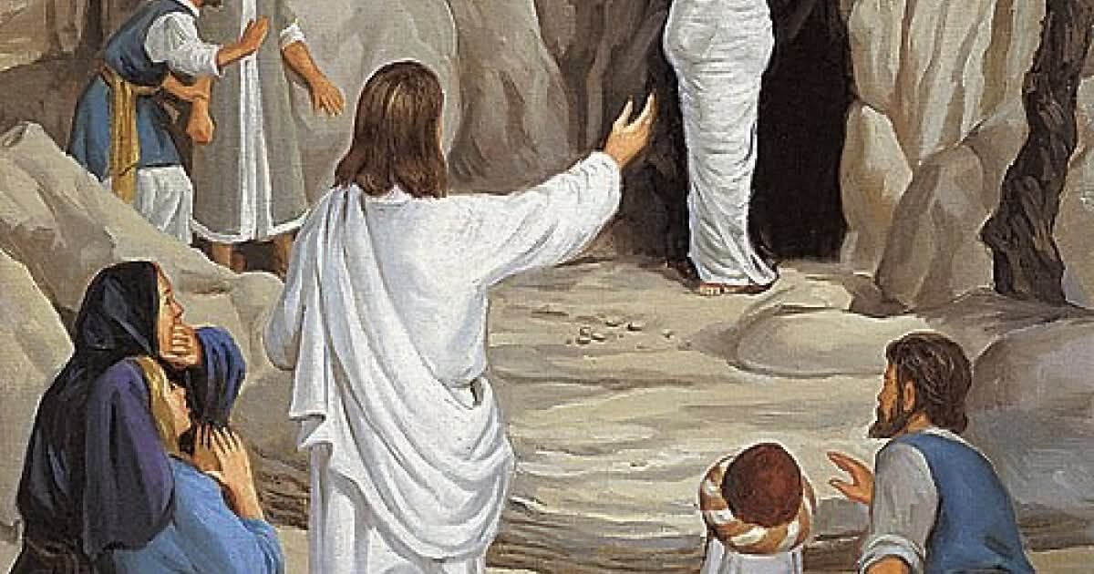 PatricksCalling's tweet image. And when he had said this,
He cried out in a loud voice, 
“Lazarus, come out!”
The dead man came out,
tied hand and foot with burial bands, 
and his face was wrapped in a cloth.
So Jesus said to them,
“Untie him and let him go.”

Now many of the Jews who had come to Mary
and seen