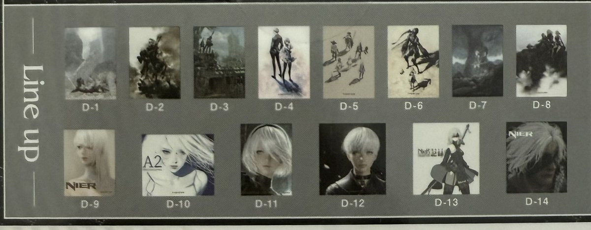 nunnnnnx's tweet photo. 【交換】ニーア NieR ゲームシリーズ15周年  くじ 

譲: 画像1枚目

求: Ｄ-12>>Ｄ-2>>Ｄ-3>D-1
 
※郵送での交換
お気軽にお声がけください。 https://t.co/tDXxQcMQjs