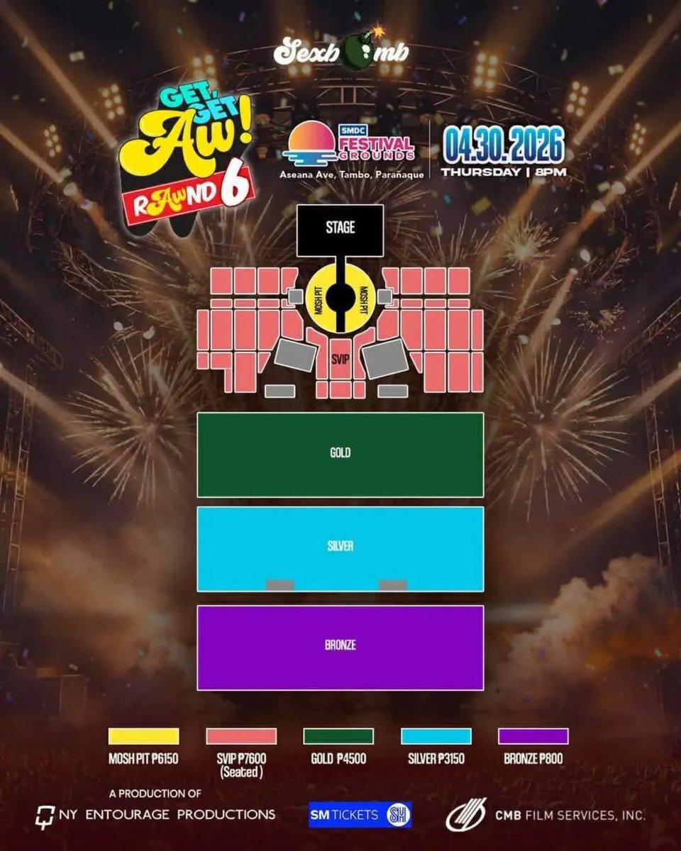 Get, Get Aw! rAWnd 6 ✨

📅 April 30, 2026
📍 SMDC Concert Grounds

■ TICKETING ASSISTANCE
✅ Ticket under your own account
✅ Ideal for VIPs
✅ Fast &amp; hassle-free

■ FOR PROOFS
✅ tinyurl.com/JieunProofs

#Sexbomb #rAWnd6
