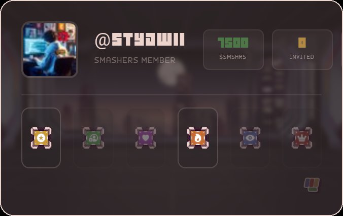 stydwii's tweet photo. early alpha from @SmashersNFT 
submit code MXO5V gra WL https://t.co/XWHMkJqG9g