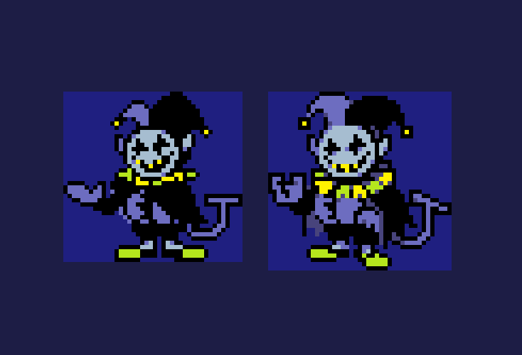 mustardwaffle's tweet image. quick jevil cause i saw a really good resprite of him and i am not immune to propaganda