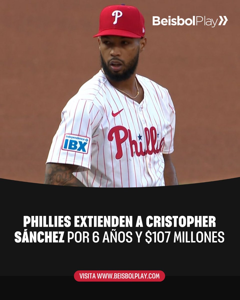 Extienden a su as 🔥🇩🇴

Philadelphia Phillies anunció que llegó a un acuerdo de extensión de contrato con el lanzador dominicano Cristopher Sánchez, por seis temporadas y $107 millones.

El acuerdo sería entre 2027 y 2032, teniendo el equipo una opción adicional para 2033.

#MLB