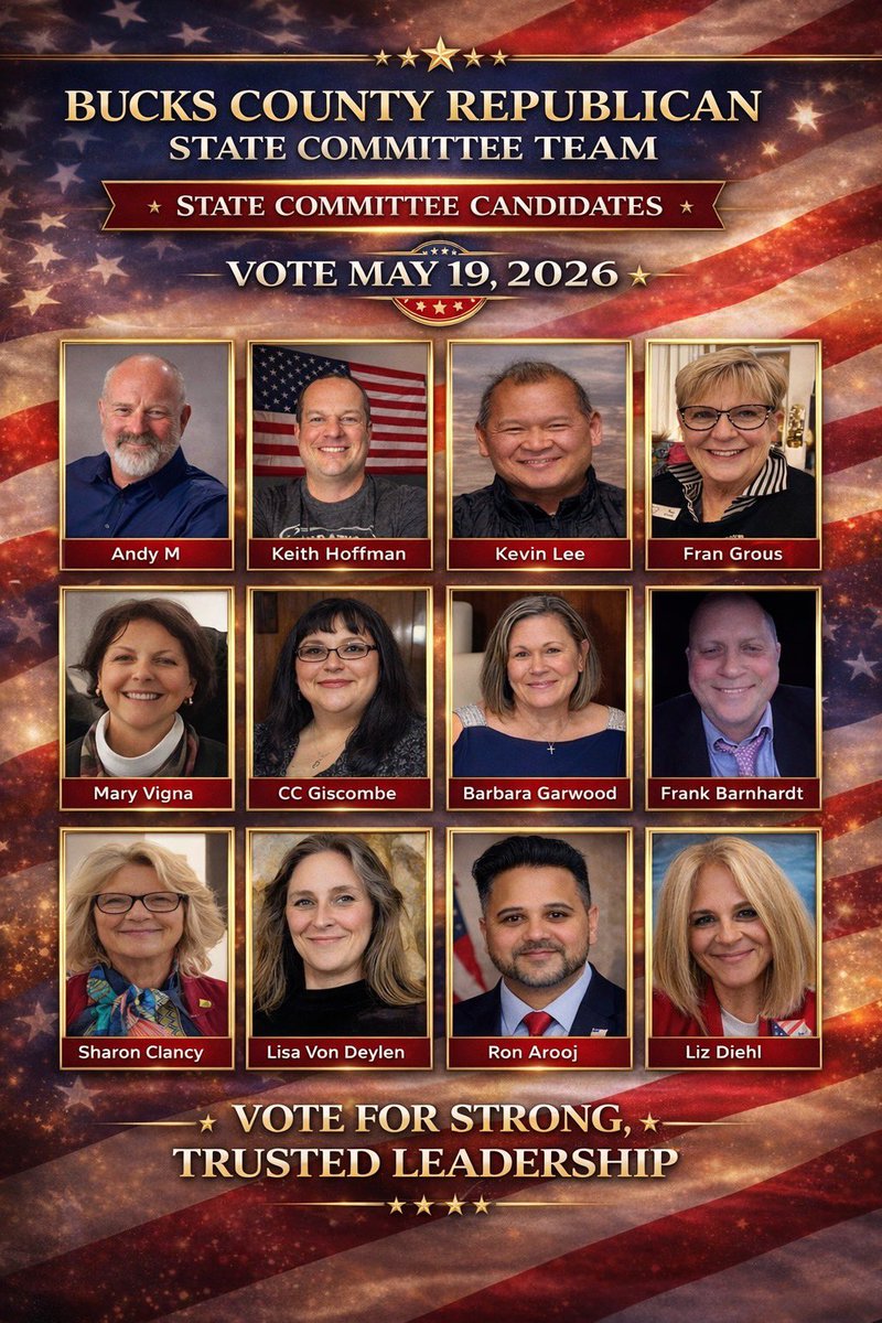 hoffmakj's tweet photo. Want a Republican Party that works for you and represents your values than vote for us on May 19th. The Party’s “endorsed” candidates were hand picked by the party to do their bidding. With them nothing changes and the uniparty stays strong. #BucksGOP #MAGA https://t.co/ELymJObi1N