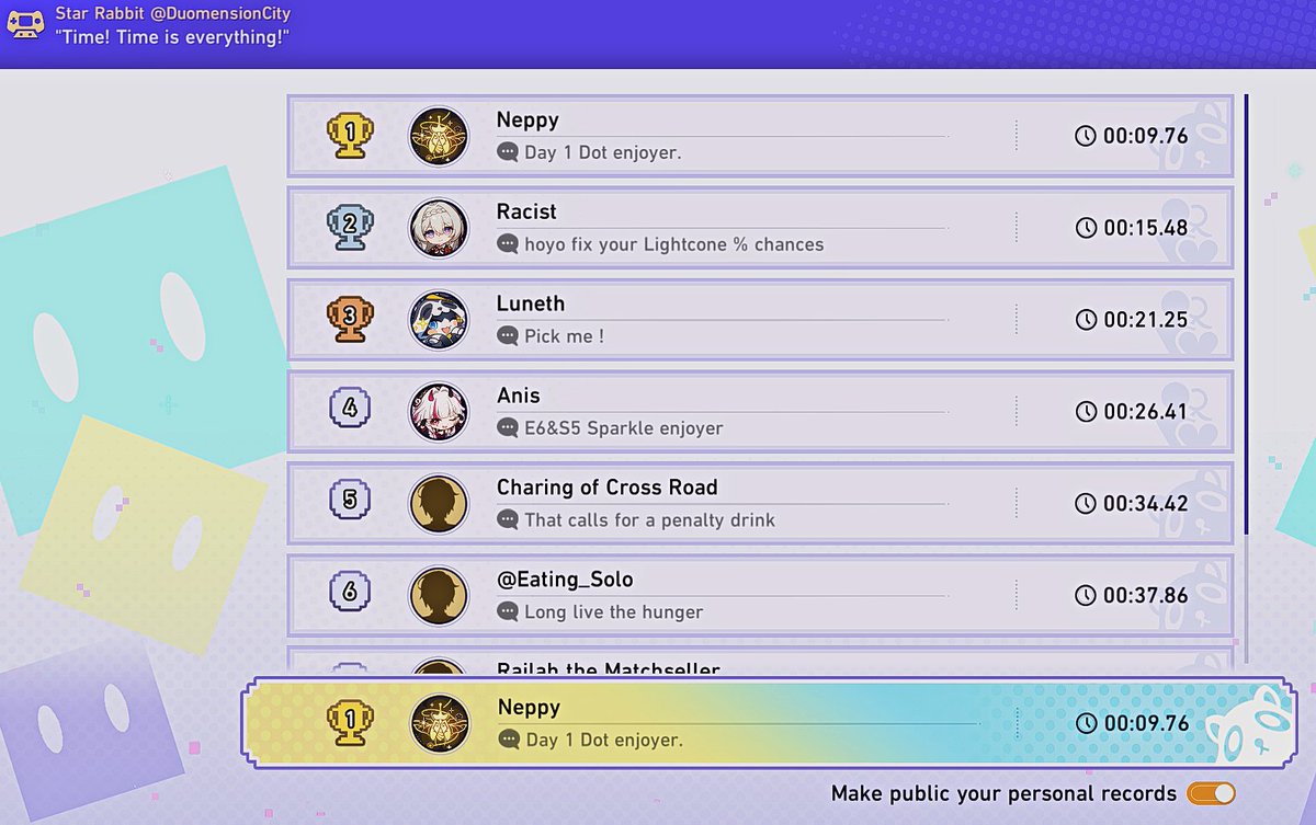 Neppyy69's tweet photo. #hsr #honkaistarrail someone beat my scores pls im bored https://t.co/4UaCymErB4