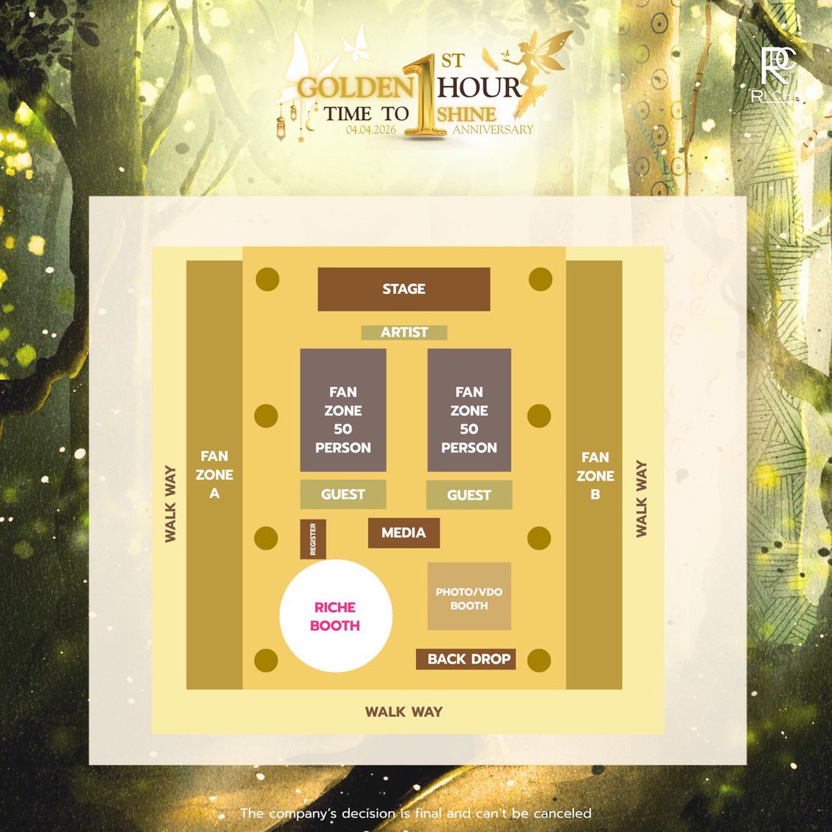 📢 เตรียมตัวให้พร้อม เปิดลงทะเบียน "Standing Zone" สำหรับงาน Ri’che 1st Anniversary Golden Hour - Time to Shine

ลงทะเบียนเข้าร่วมงาน บริเวณ Standing Zone จำนวน 400 ท่าน (รอบละ 200 ท่าน)

💜 เงื่อนไขการลงทะเบียน

- เปิดฟอร์มลงทะเบียนฝผ่าน google form ในวันที่   25 มีนาคม 2569