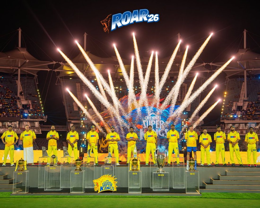 The OGs of CSK with the trophies at the Chepauk. 

- What a frame! 🔥