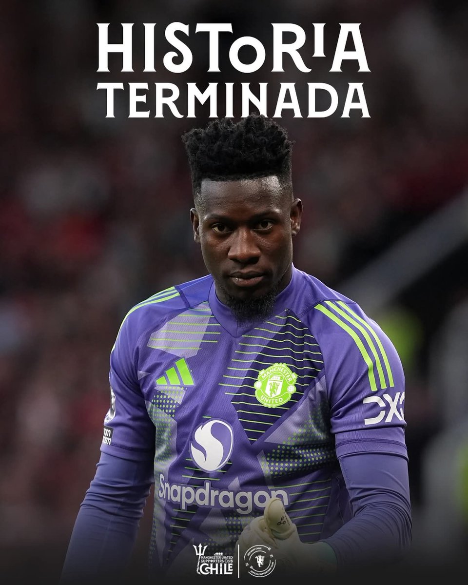 ManUnited_Chile's tweet photo. ❌🇨🇲 𝐇𝐈𝐒𝐓𝐎𝐑𝐈𝐀 𝐓𝐄𝐑𝐌𝐈𝐍𝐀𝐃𝐀 𝐂𝐎𝐍 #𝐎𝐍𝐀𝐍𝐀
Los rumores sobre la permanencia de André Onana en el #ManchesterUnited son falsos. 
La relación entre Onana y el #MUFC ha llegado a su fin la intención es buscar otro club. #ManchesterUnitedChile #Chile #SantiagodeChile https://t.co/G6B6YbjXoP