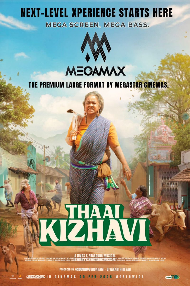 Megastartheatre's tweet photo. Next-level Xperience starts here.
Mega Screen. Mega Bass.
MEGAMAX
The Premium Large Format by Megastar Cinemas.
Trichy’s only Premium Large Format Screen - #ThaaiKizhavi
#MegastarCinemas #PLF #PremiumLargeFormat #MegaMax @PassionStudios_ @Siva_Kartikeyan https://t.co/zrQc5QM7Ug