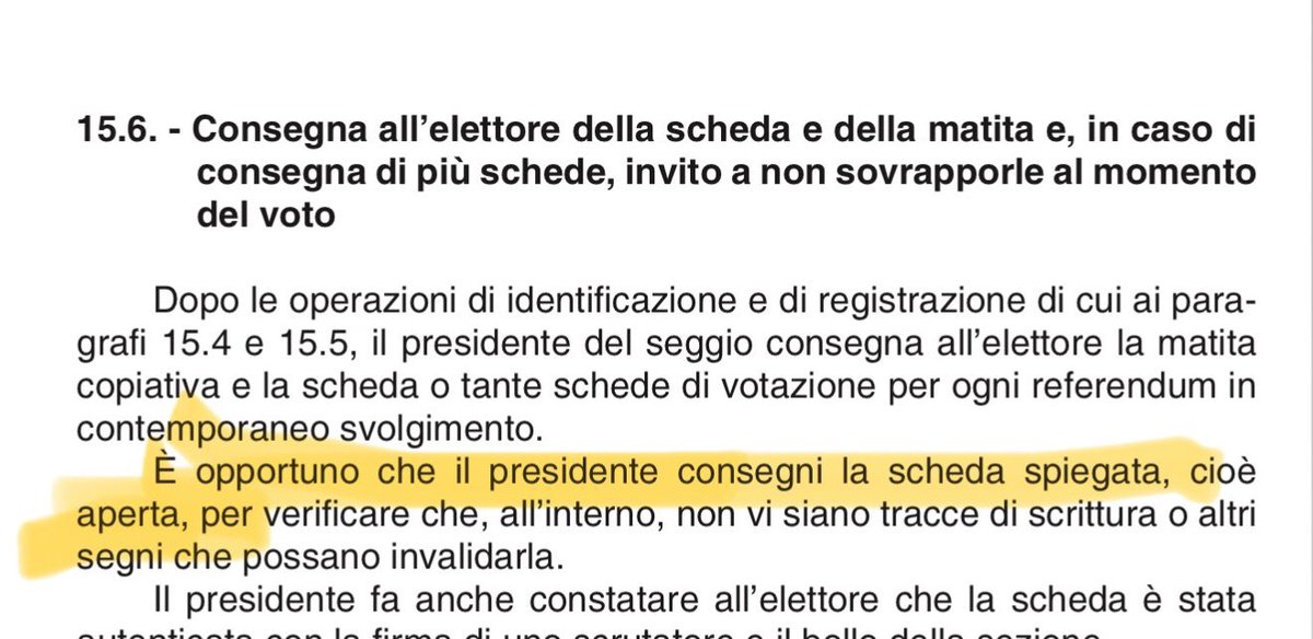 I ballisti del no sono una fabbrica di balle ed idiozie. Lei il sì non lo vuole neanche vedere sulla scheda….la scheda deve essere data all’elettore aperta 👇🏻