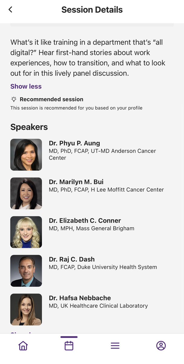 NebbacheHafsa's tweet photo. Grateful for the opportunity to be part of the panel at #SPRF25 alongside inspiring leaders in pathology field, Dr. Raj Dash, @DrBuiPathology, @DrPhyuPAung2, and @ElizCConner 
Discussing work &amp; training in the digital era.
#USCAP #Pathology #CAP26 #PathResident @Pathologists https://t.co/LyjyJPxlno