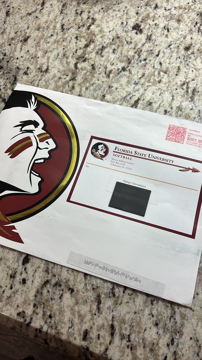 PaitynDonalson's tweet photo. Honored and grateful! Thank you @FSU_Softball for the mail! Can’t wait to come back to Tally! #noledreaming @Coach_Alameda @FSU_CoachWilson @TCam_FSUSB @KaleighRafter @CoachElCooper @FeNowling @sfinferno_FP @LineDsoftball @PL_sbrecruiting @PrepSoftball @ExtraInningSB @DiamondAddicts @CoastRecruitsSB @MaxPreps @SoftbalAmerica @UncommittedUTR @CamWoodBats @THEWOWSB @TheKingSource @FastpitchWire @fastpitchwatch