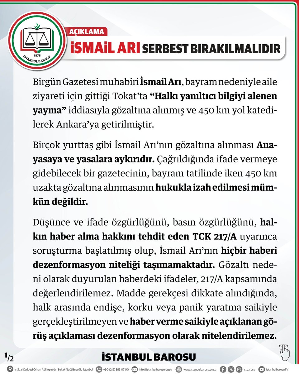 İstanbul Barosu tweet media