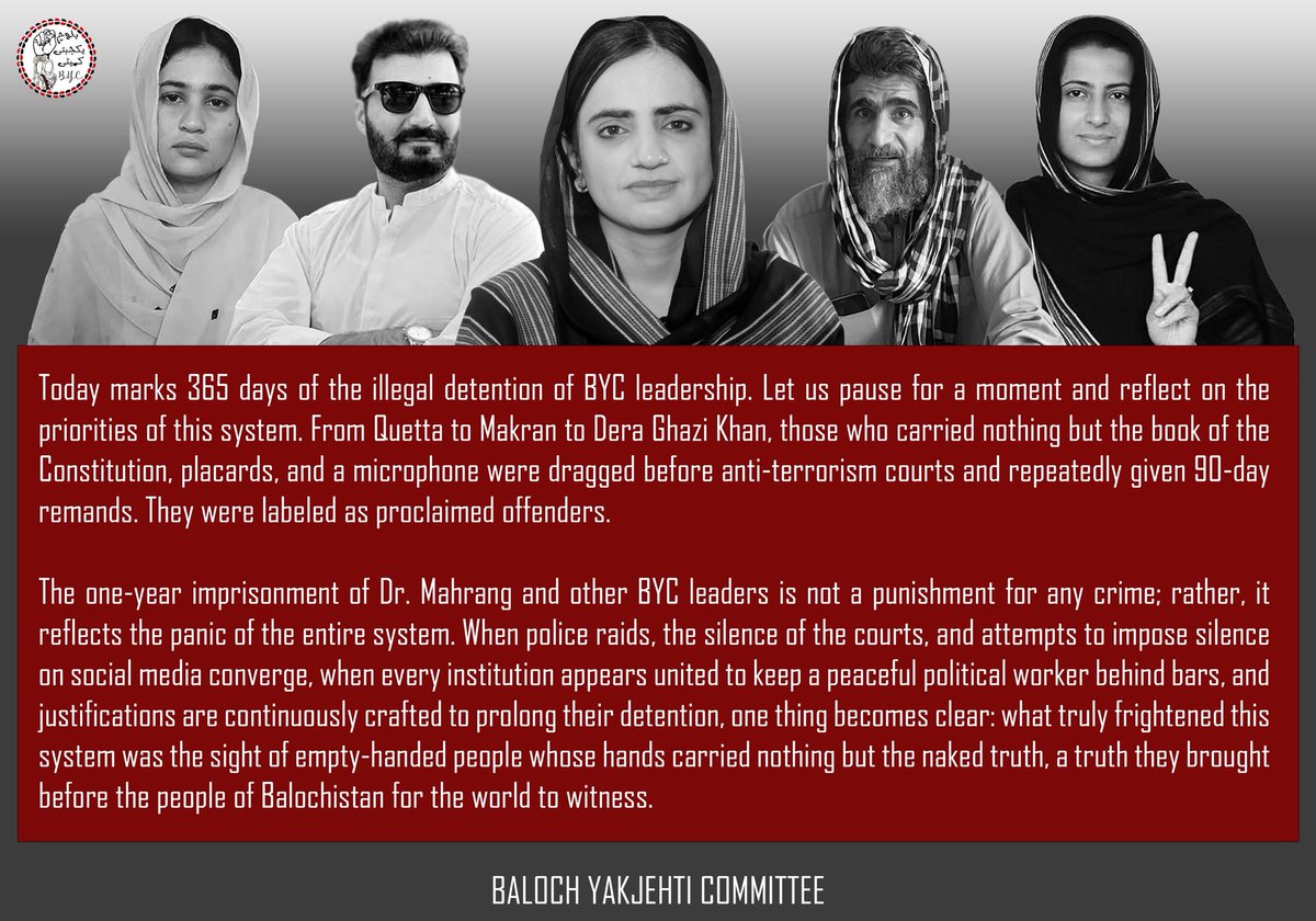 Baloch Yakjehti Committee tweet media
